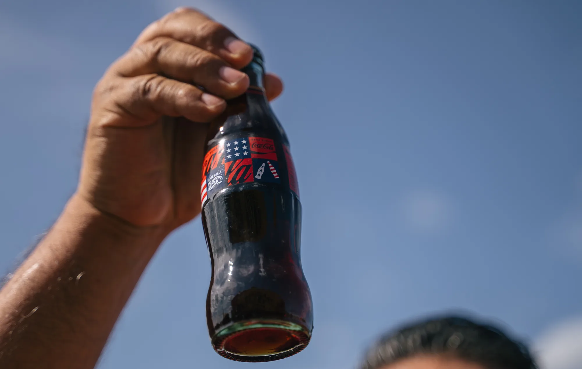 Detail of the Coca-Cola bottle painted into the Frontier Spirit mural