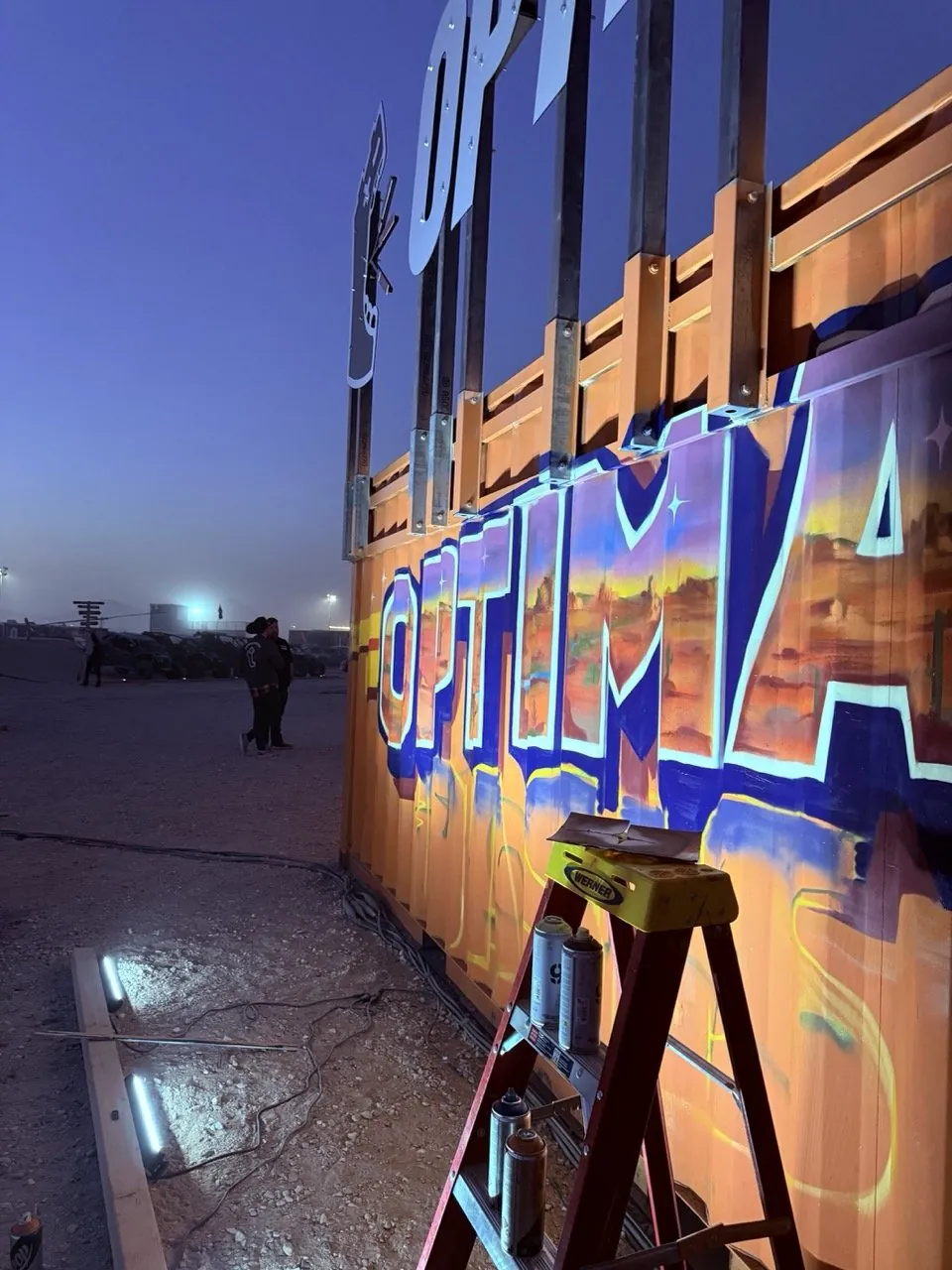 Live mural painting for the Optima Batteries brand activation at King of the Hammers